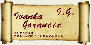Ivanka Gorančić vizit kartica